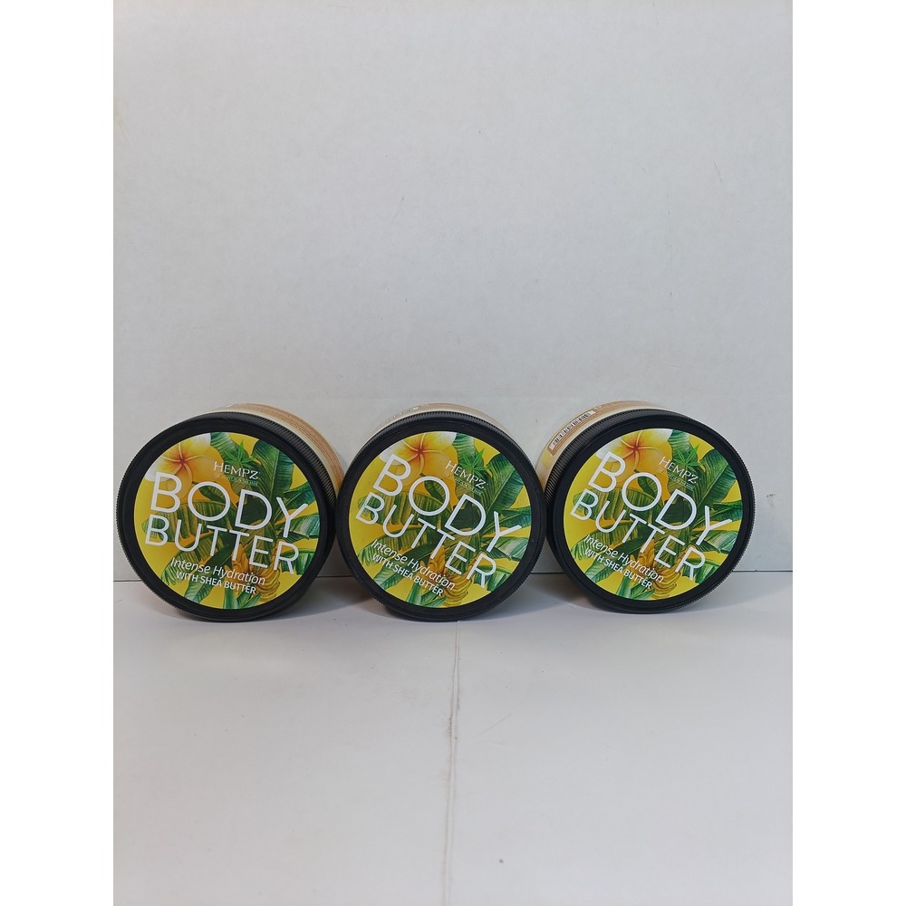 Lot of 3 Hempz Original Floral Banana Herbal Body Butter 8 oz Intense Hydration